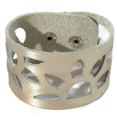 reclaimed Leather Cuff.... Sunflowers bracelet. Coloful Cuff!!