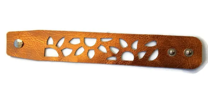 reclaimed Leather Cuff.... Sunflowers bracelet. Coloful Cuff!!