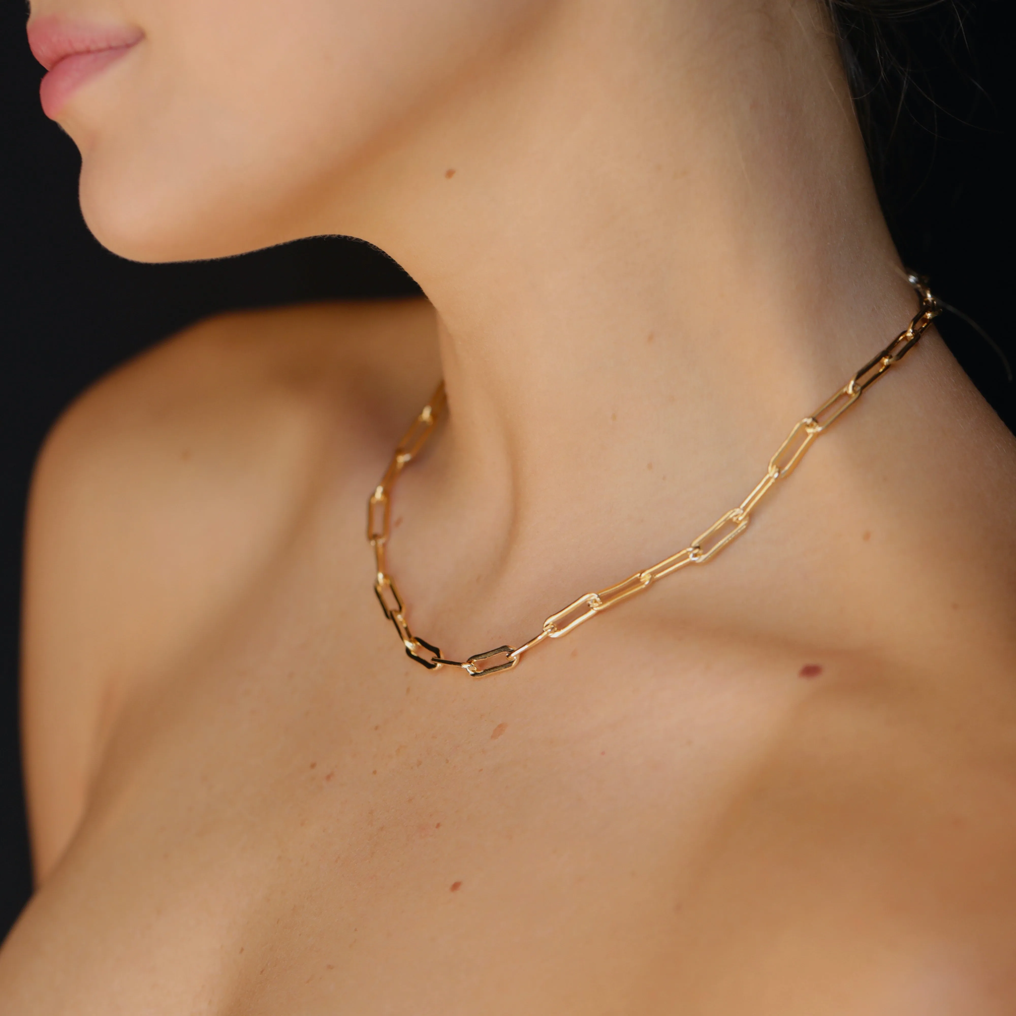 Rectangle Link Chain Choker - 14K Gold Filled