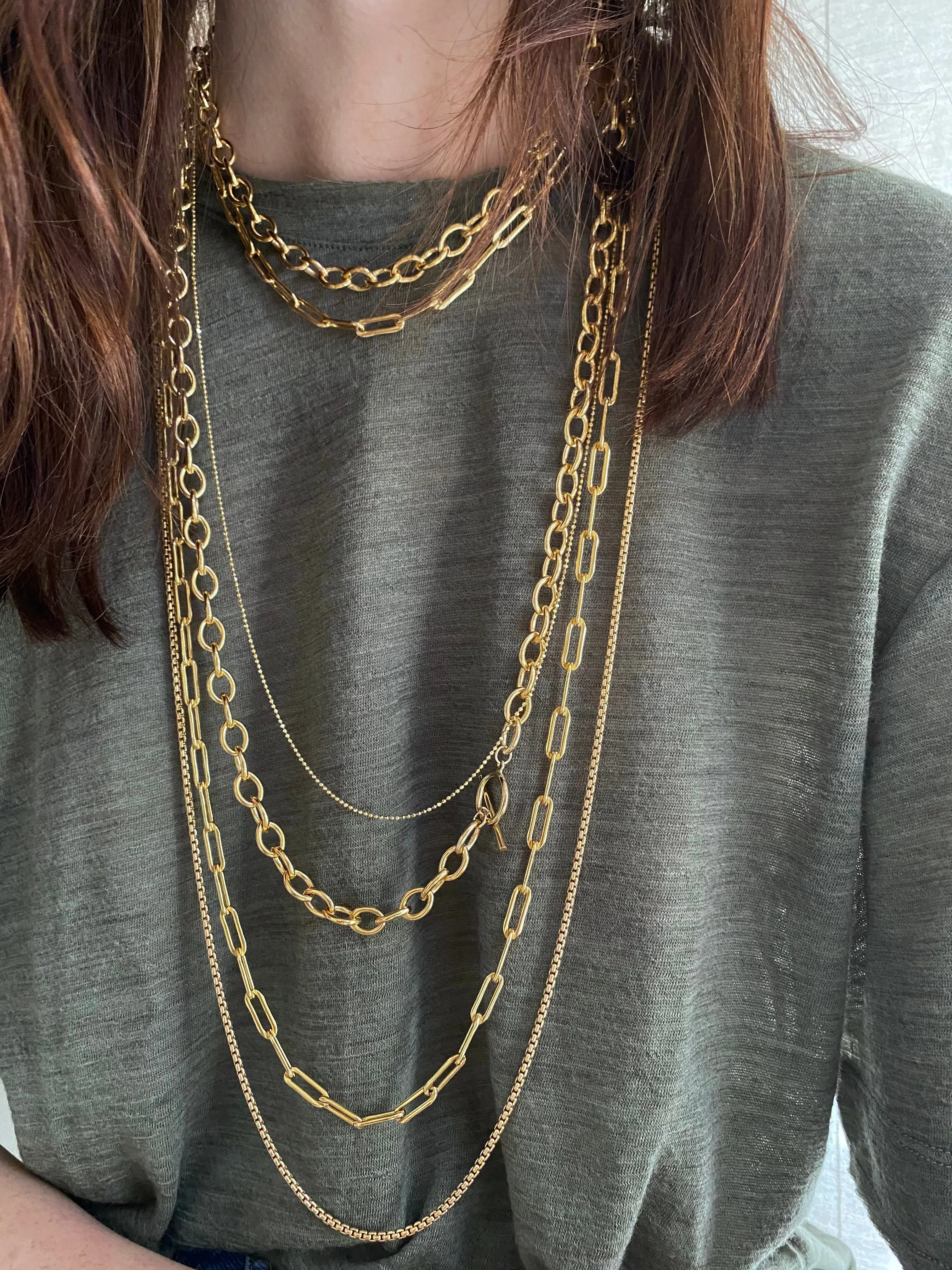 Rectangle Link Chain Choker - 14K Gold Filled
