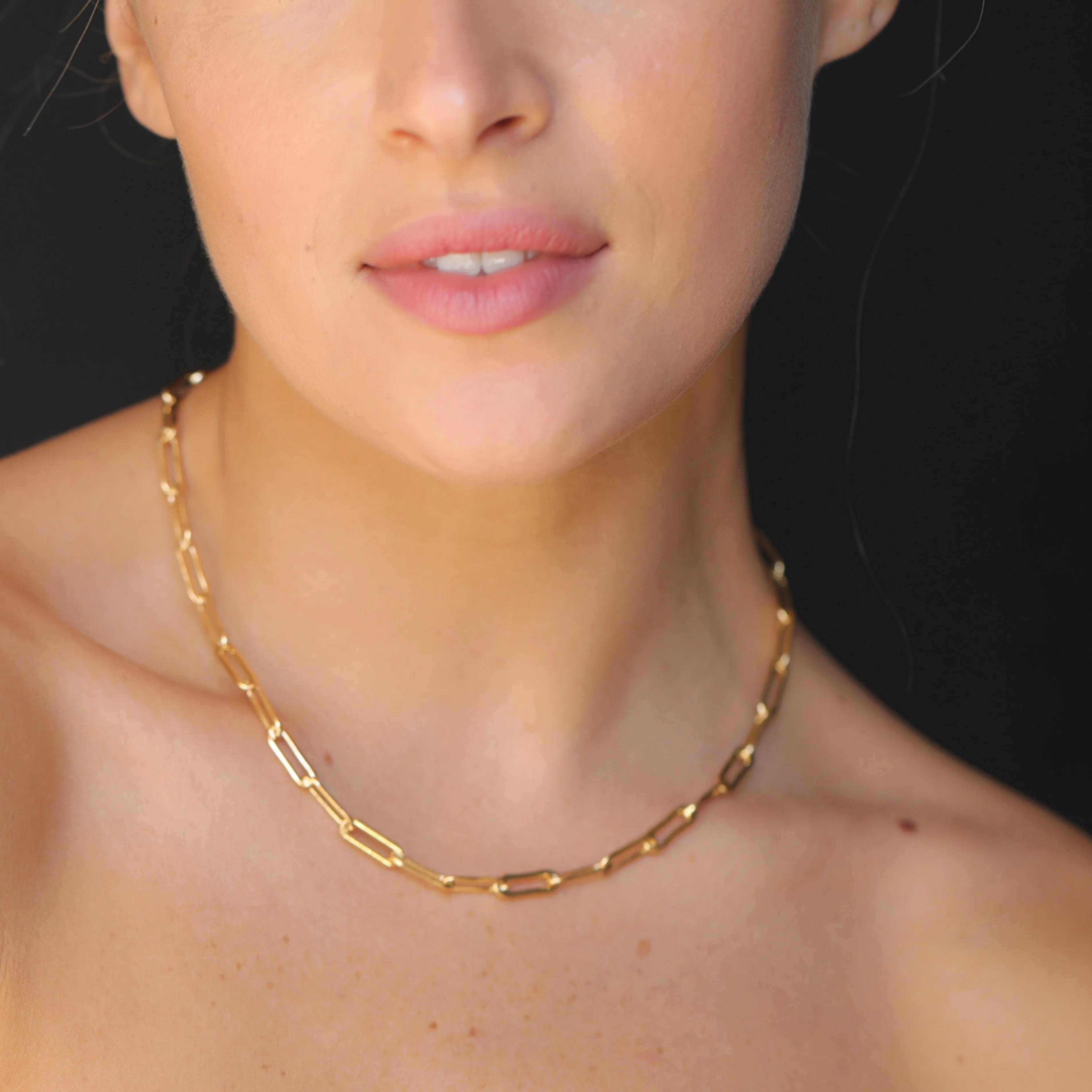 Rectangle Link Chain Choker - 14K Gold Filled