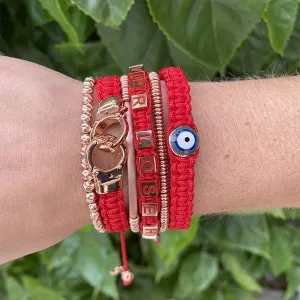 Red and Rose Gold Bracelet Combination