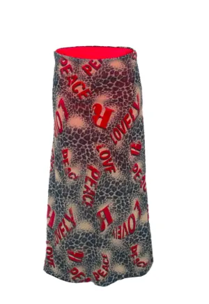 RED LEOPARD HALF LINED MESH SKIRT