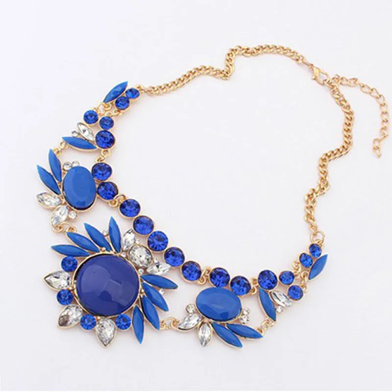 Rhinestone Big Collar Crystal Choker Pendants & Necklaces