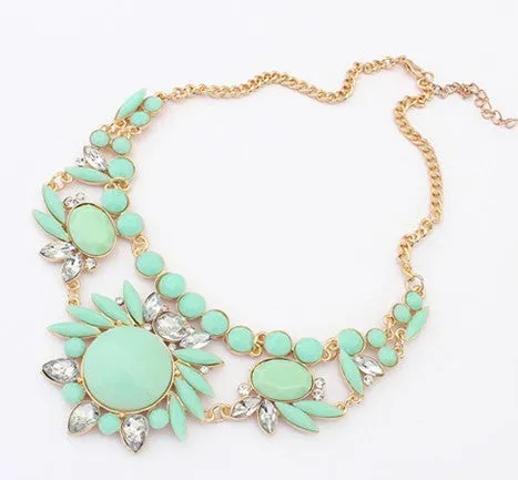 Rhinestone Big Collar Crystal Choker Pendants & Necklaces