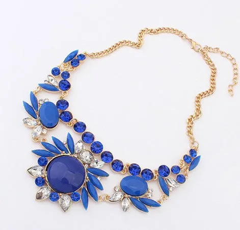 Rhinestone Big Collar Crystal Choker Pendants & Necklaces