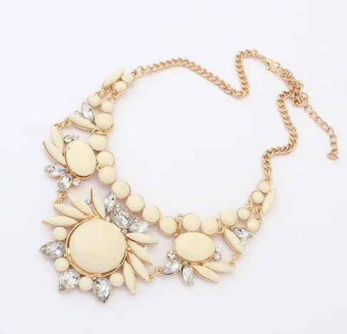 Rhinestone Big Collar Crystal Choker Pendants & Necklaces