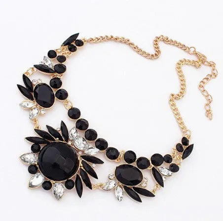 Rhinestone Big Collar Crystal Choker Pendants & Necklaces