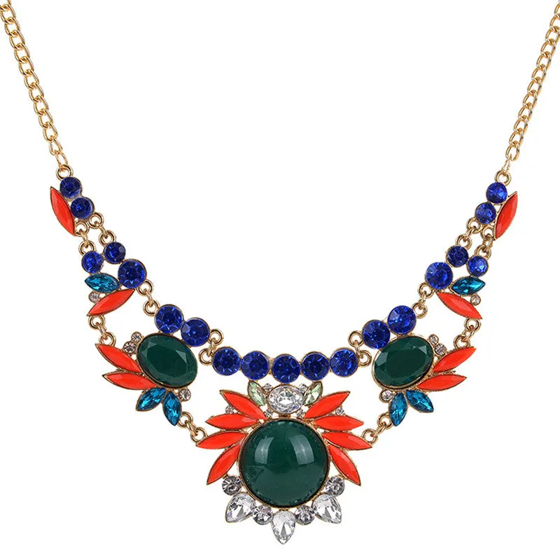 Rhinestone Big Collar Crystal Choker Pendants & Necklaces