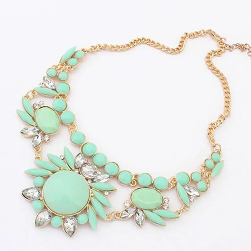 Rhinestone Big Collar Crystal Choker Pendants & Necklaces