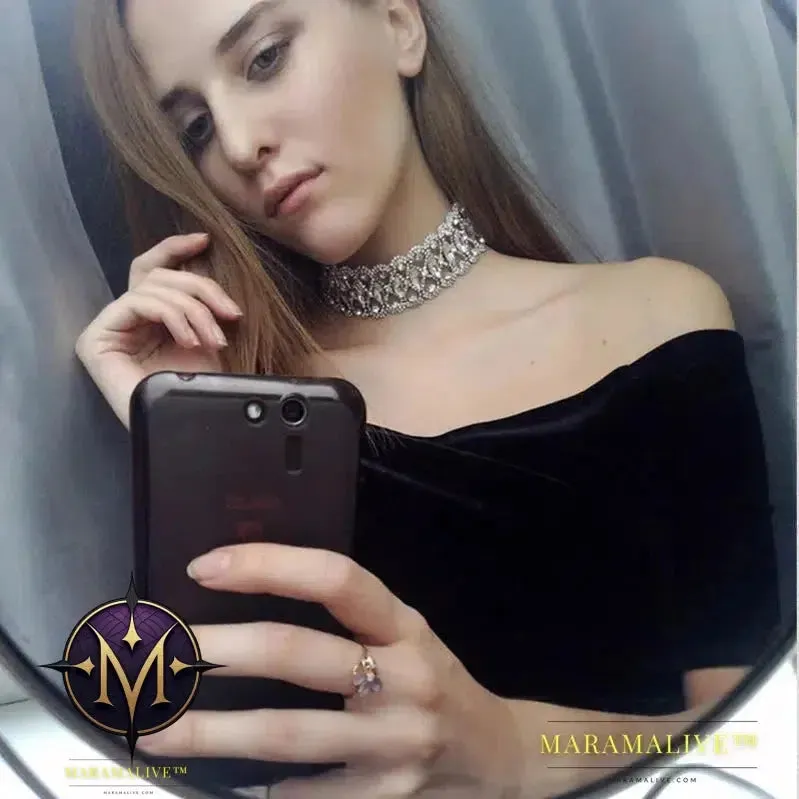Rhinestone Choker Necklace Fashion Jewelry Flower Charm Sexy Party Crystal Necklaces Chocker For Women Collier