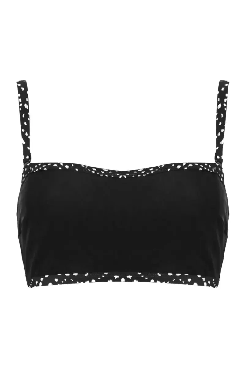Rhodes Srapless Underwired Bikini Top In Black & White - Pour Moi