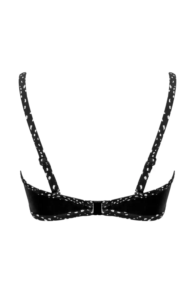 Rhodes Srapless Underwired Bikini Top In Black & White - Pour Moi