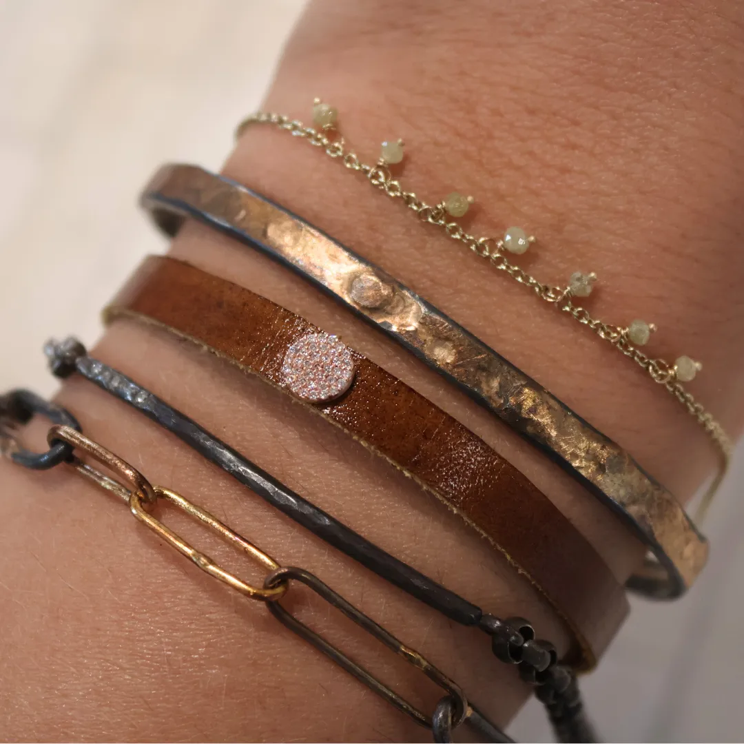 Rhodium Plated Diamond Bar Bracelet