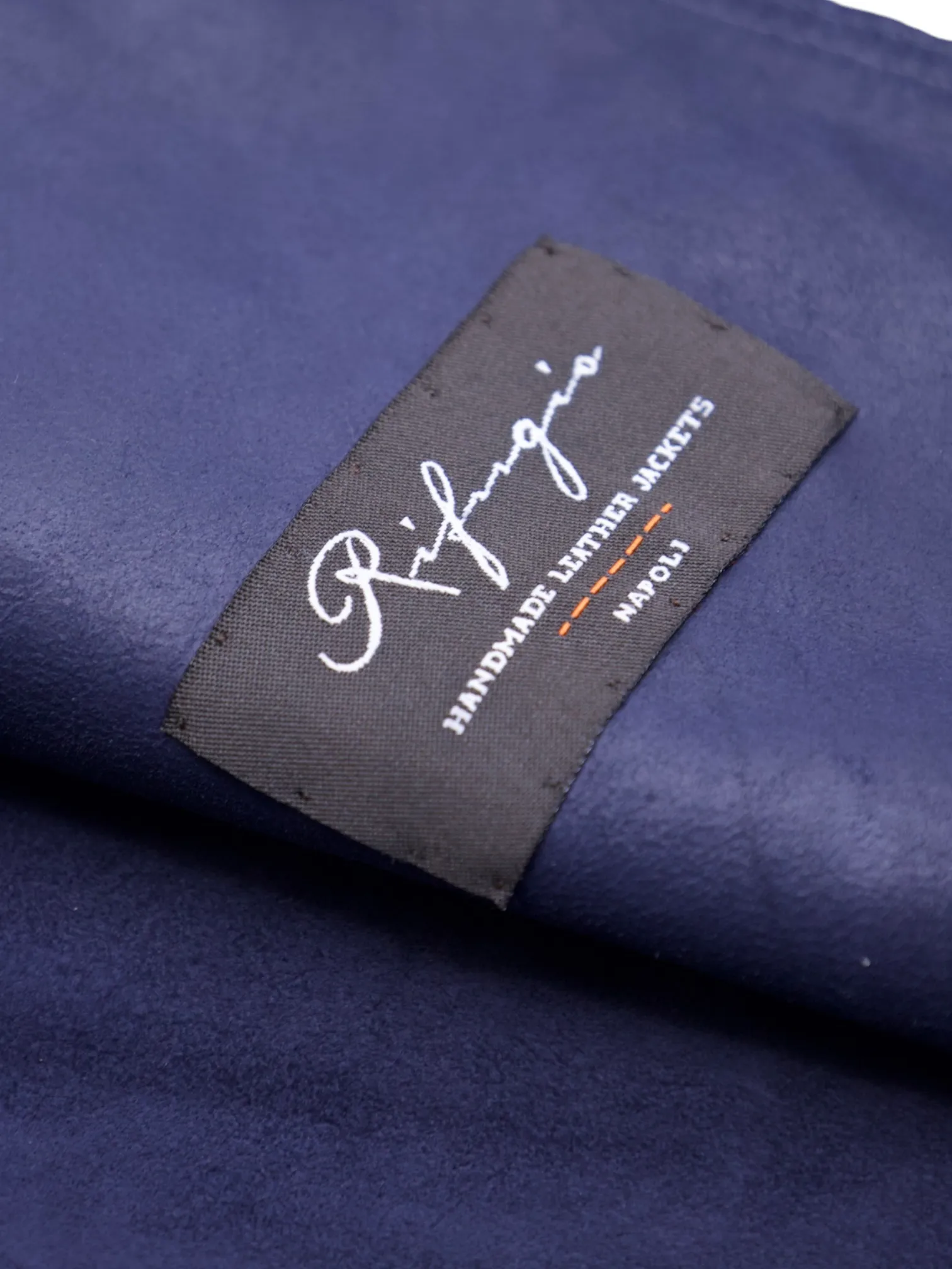 Rifugio Navy Double-Breasted Suede Blazer