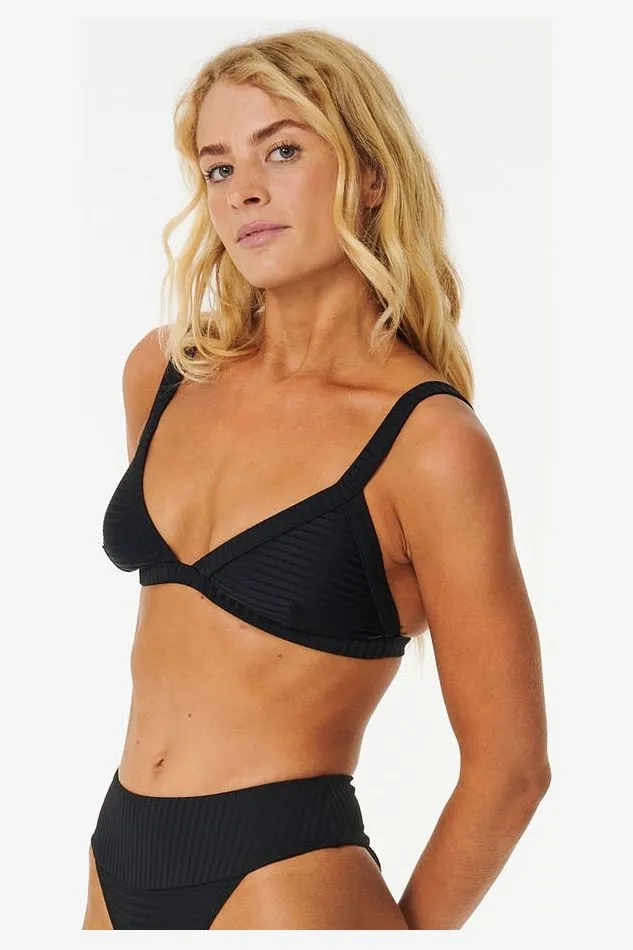 RIP CURL PREMIUM SURF WIDE BIND TRI TOP - BLACK
