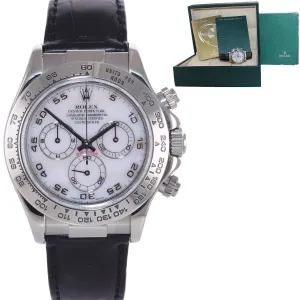 Rolex Daytona 116519 Mother of Pearl Arabic 40mm Leather White Gold Watch Box