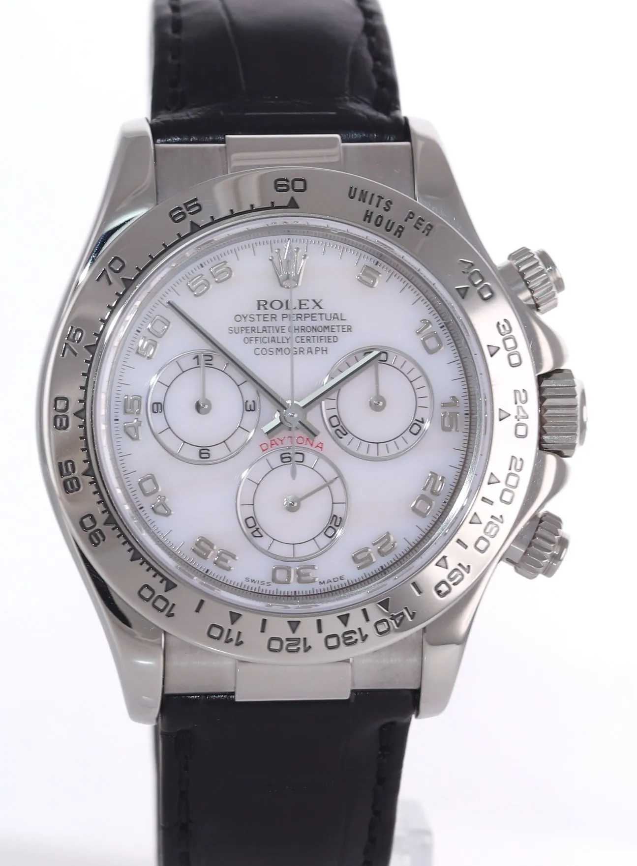 Rolex Daytona 116519 Mother of Pearl Arabic 40mm Leather White Gold Watch Box