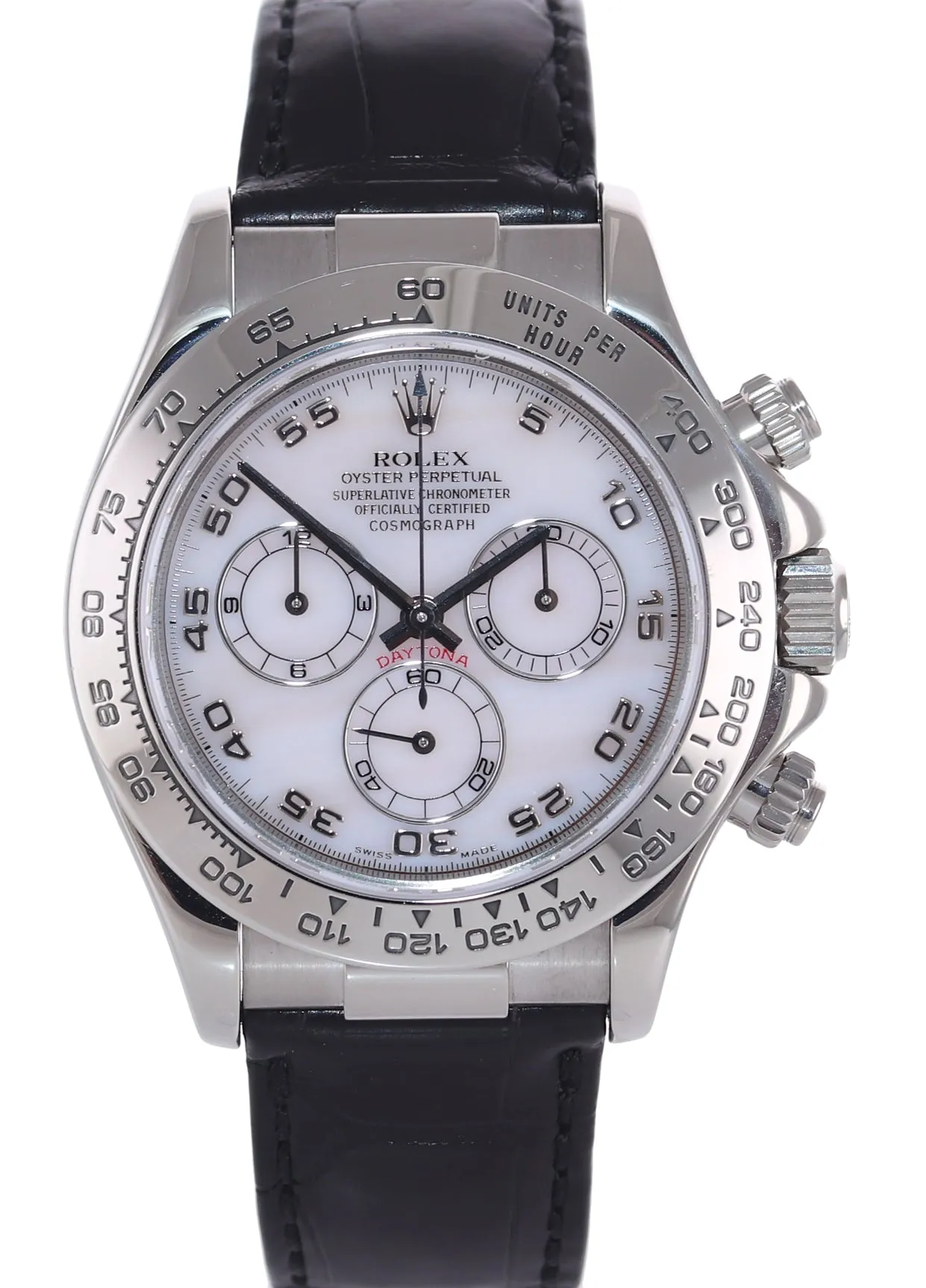 Rolex Daytona 116519 Mother of Pearl Arabic 40mm Leather White Gold Watch Box