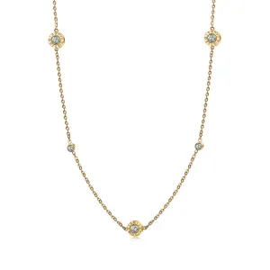 Roman Numeral CZ Station Necklace