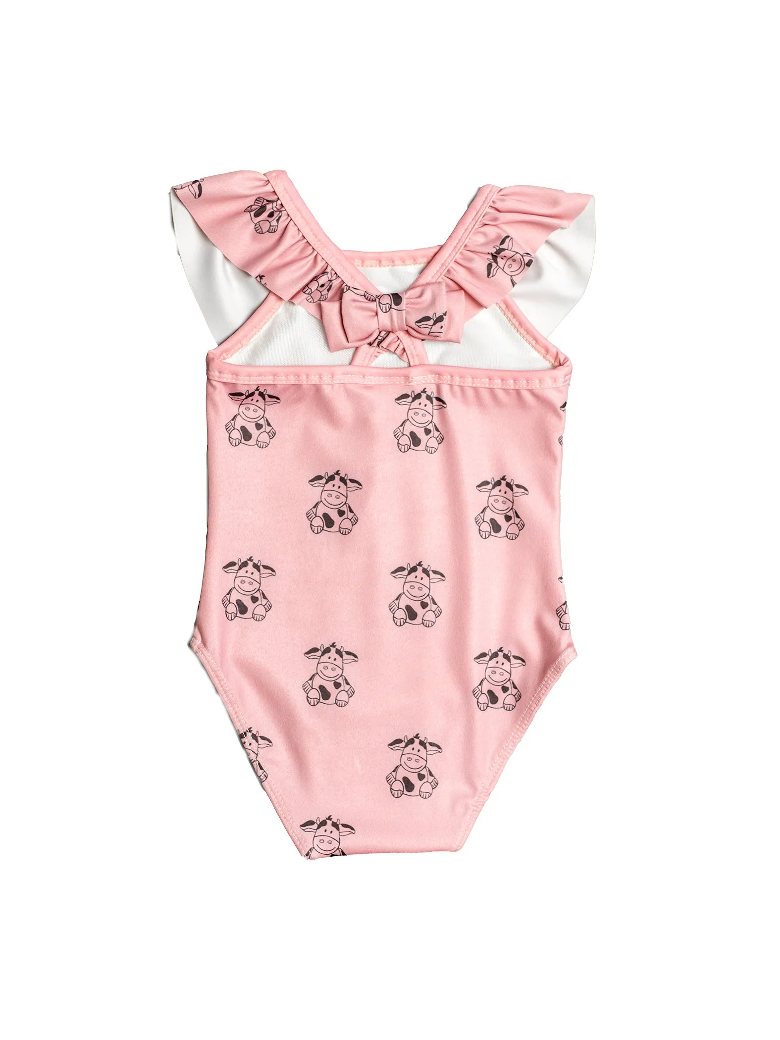 rose ruffled one-piece swimsuit