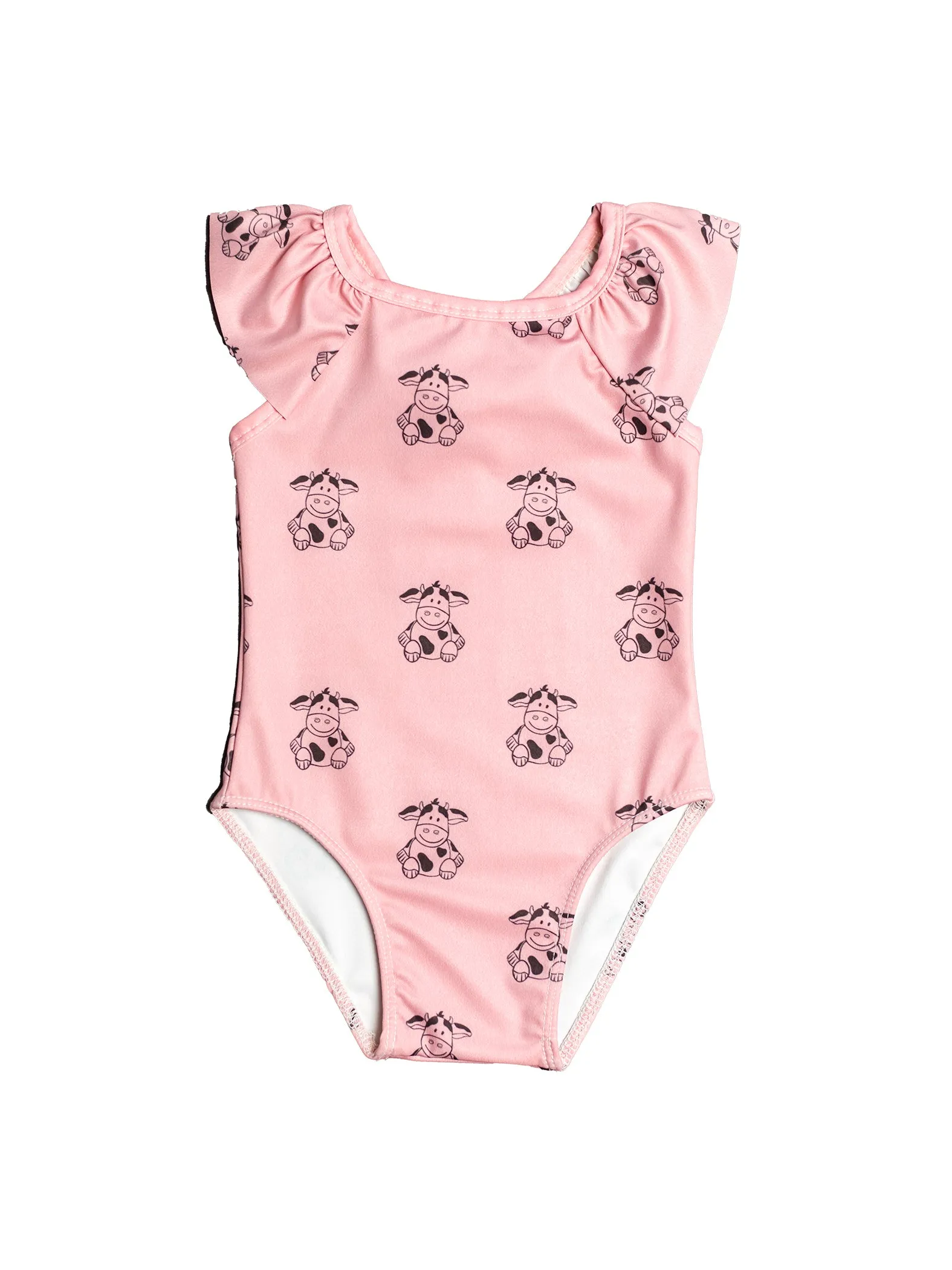 rose ruffled one-piece swimsuit