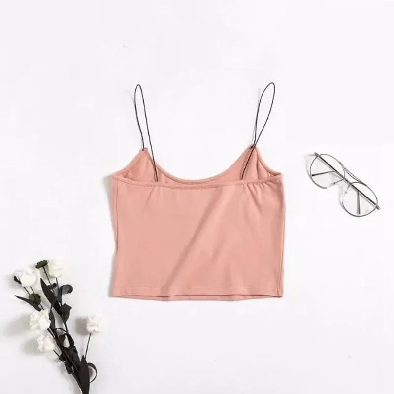 Rose Spaghetti Strap Crop Top