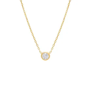 Round Bezel Solitaire Necklace