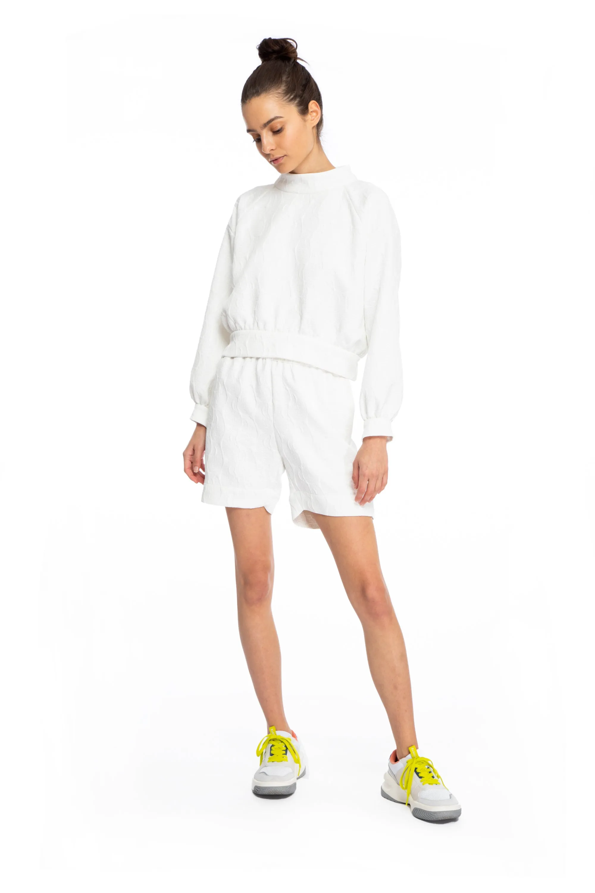 Roz White Jacquard Shorts