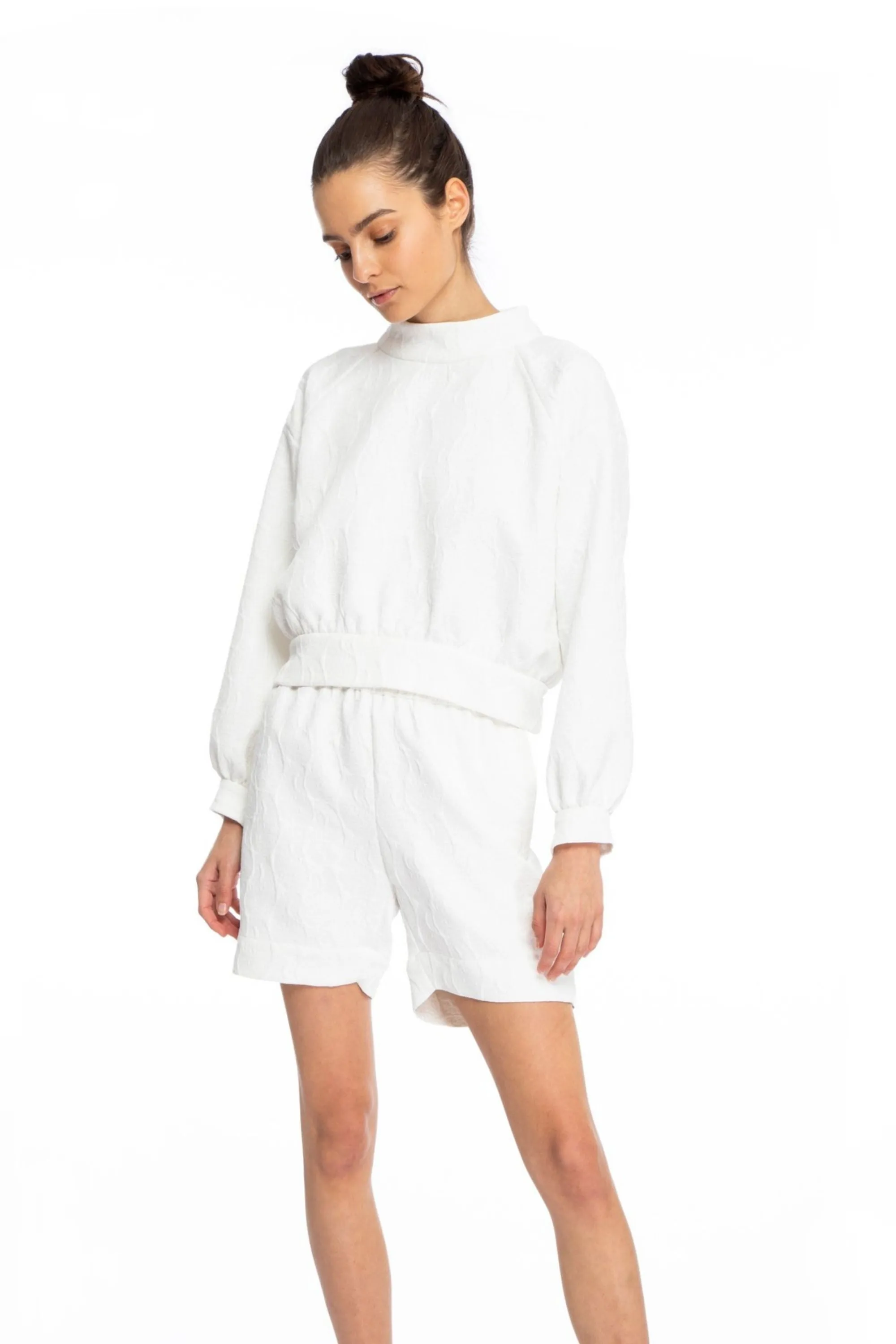 Roz White Jacquard Shorts