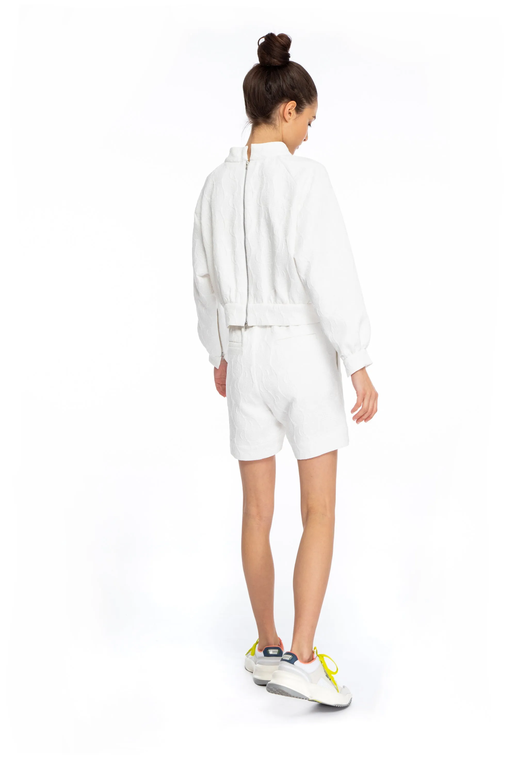 Roz White Jacquard Shorts