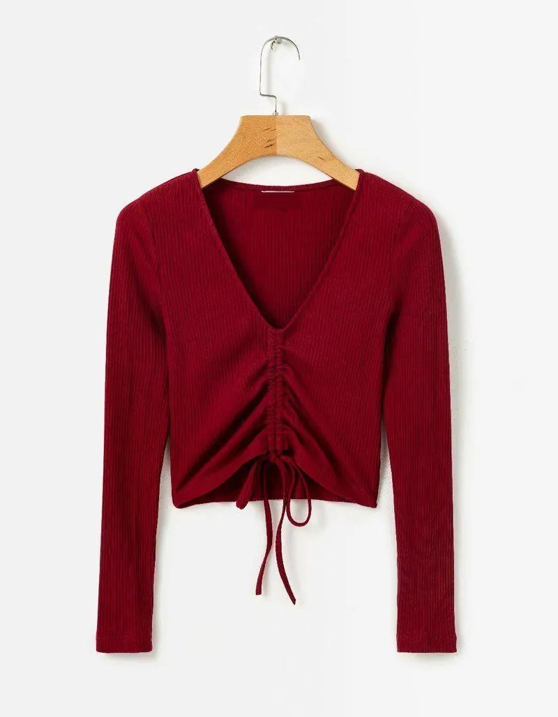 Ruched V-Neck Shirt
