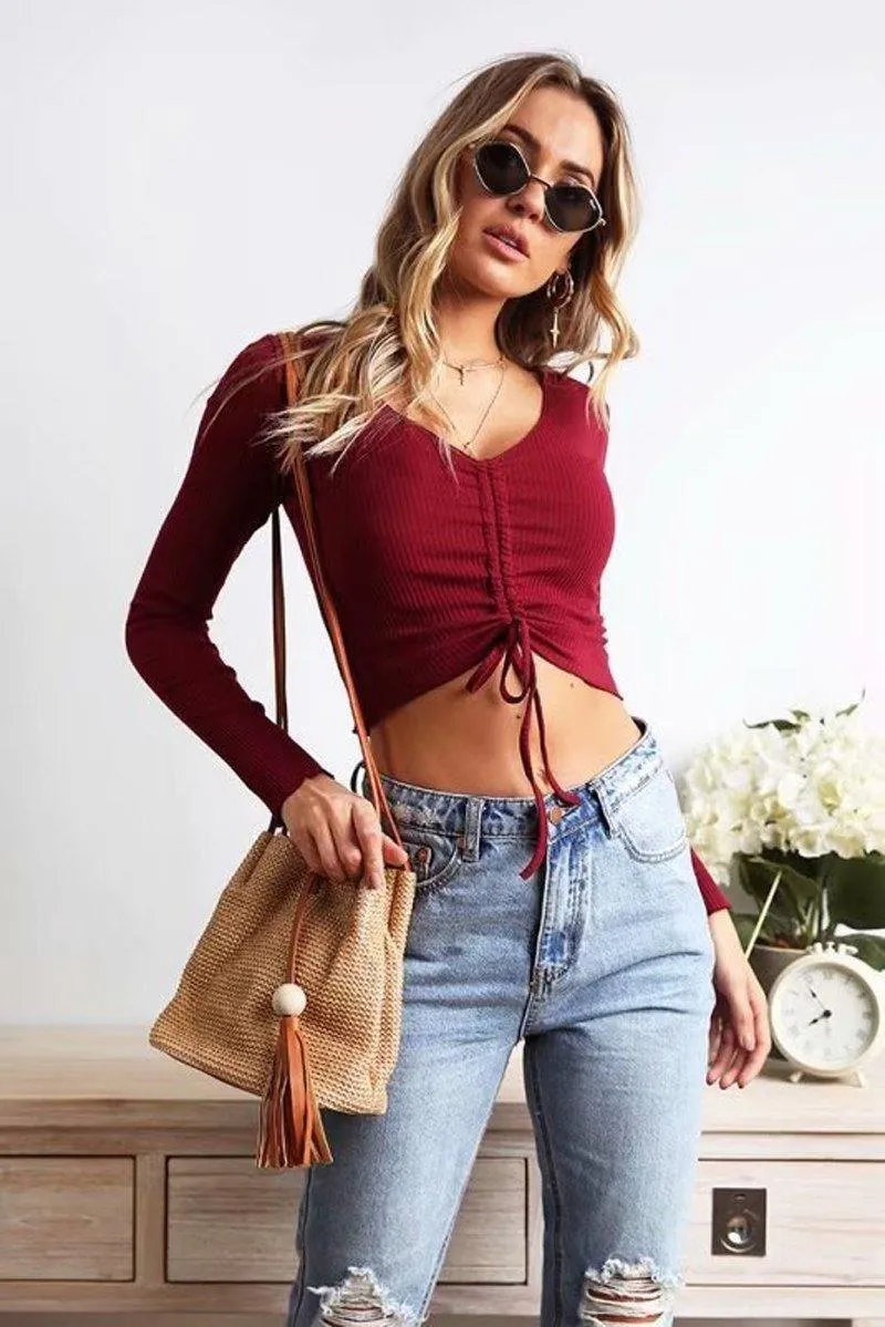 Ruched V-Neck Shirt