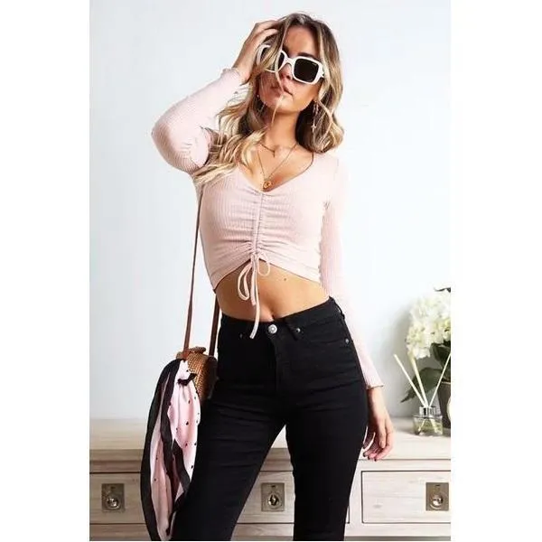 Ruched V-Neck Shirt