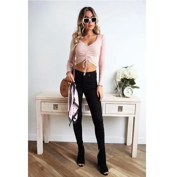 Ruched V-Neck Shirt