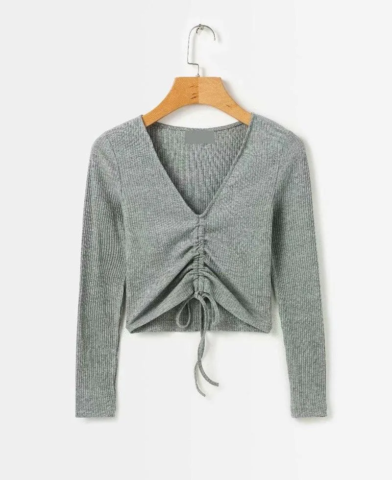 Ruched V-Neck Shirt