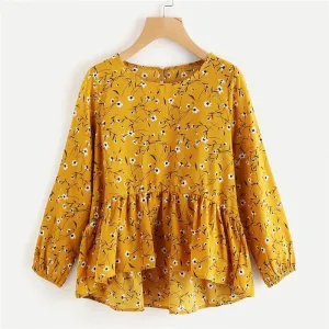 Ruffled Hem Blouse