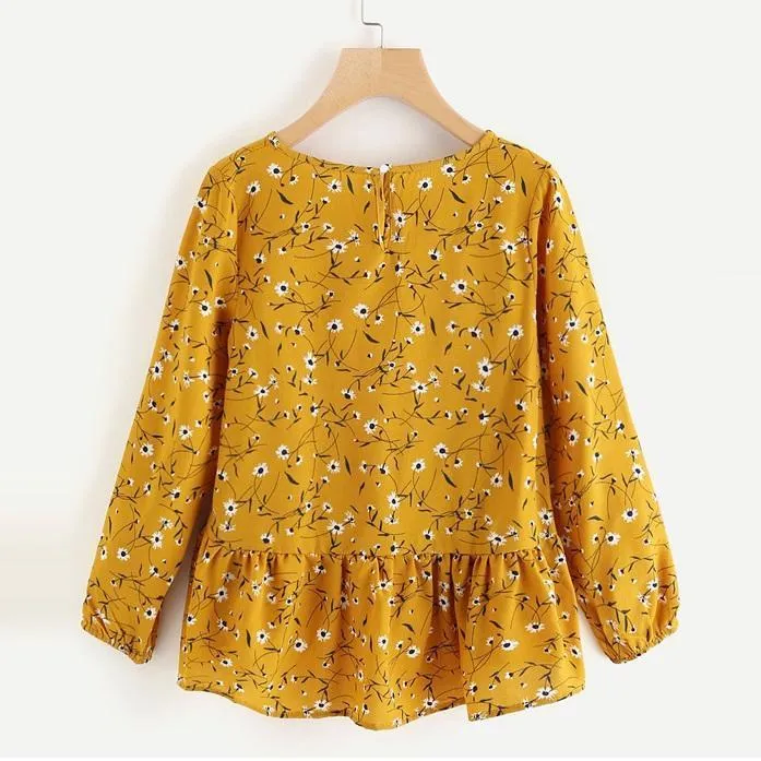 Ruffled Hem Blouse