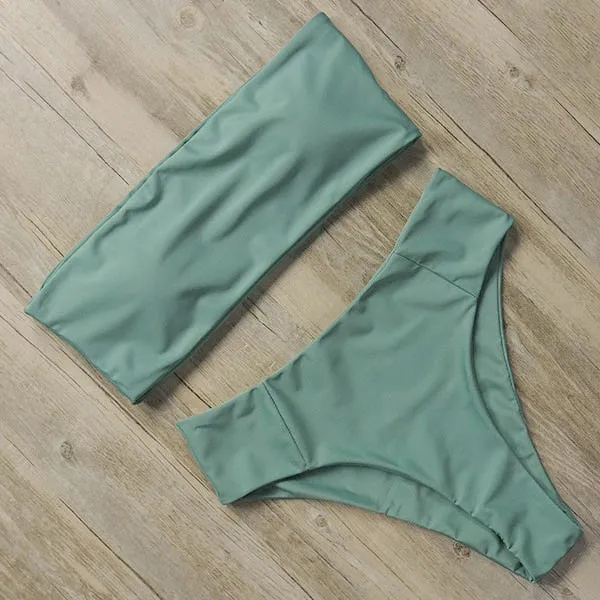 RUUHEE Bandage Bikini Swimwear Women Swimsuit High Waist Bikini Set 2021 Bathing Suit Push Up Maillot De Bain Femme Beachwear