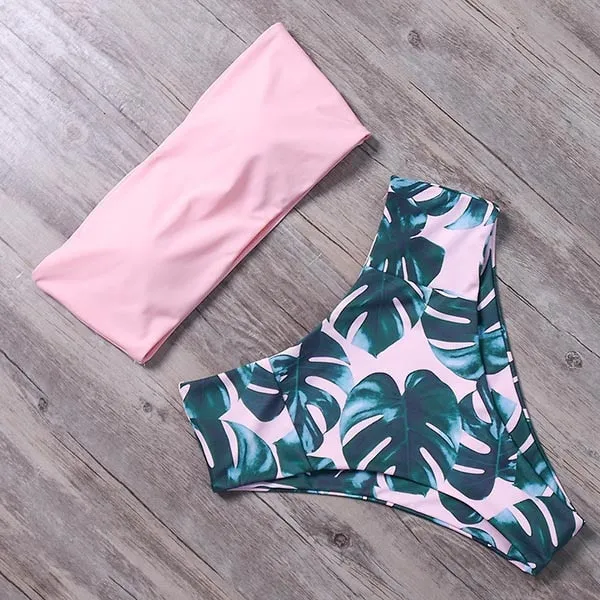 RUUHEE Bandage Bikini Swimwear Women Swimsuit High Waist Bikini Set 2021 Bathing Suit Push Up Maillot De Bain Femme Beachwear