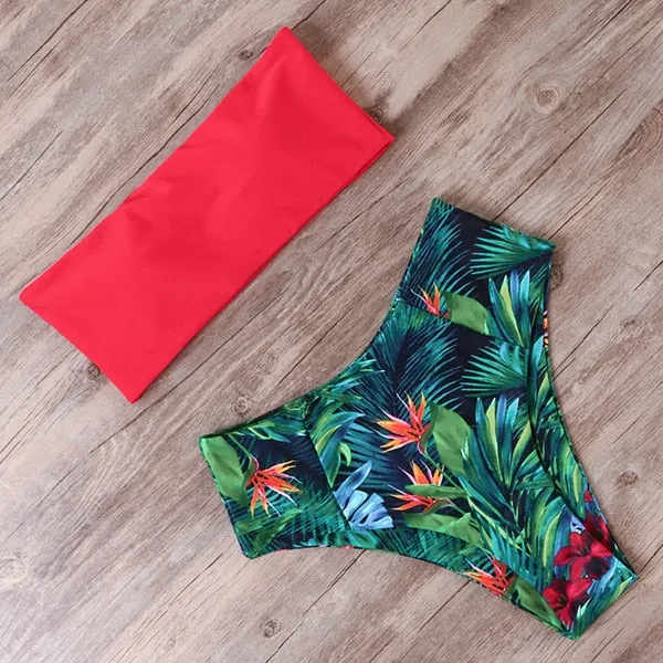 RUUHEE Bandage Bikini Swimwear Women Swimsuit High Waist Bikini Set 2021 Bathing Suit Push Up Maillot De Bain Femme Beachwear
