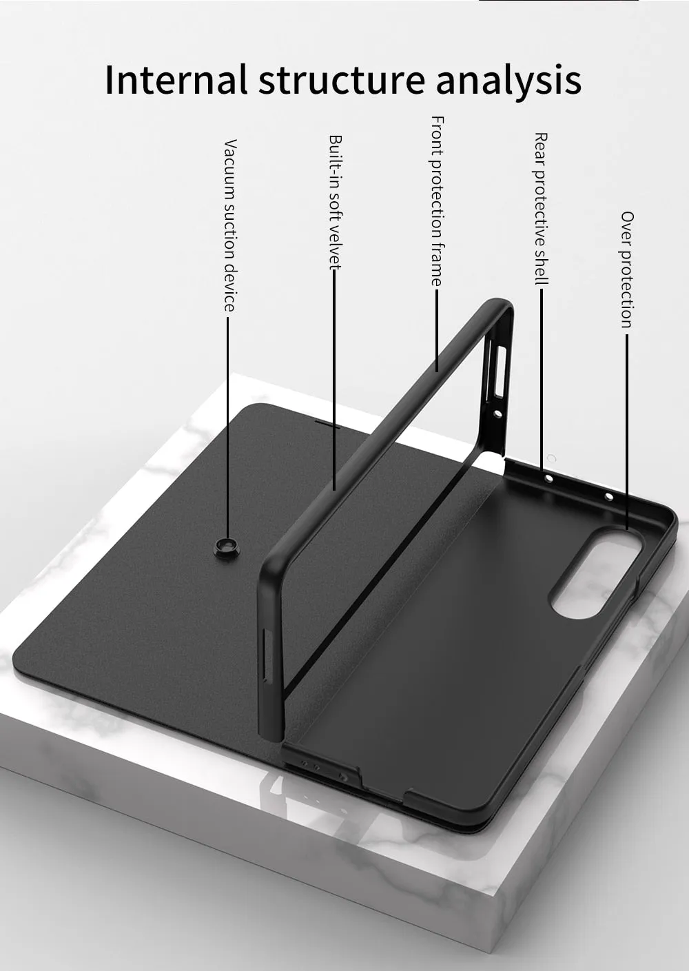 Samsung Galaxy Z Fold 3 Case With S Pen Holder Slot Leather and Tempered Glass Flip Stand Cover For Galaxy Z Fold 3