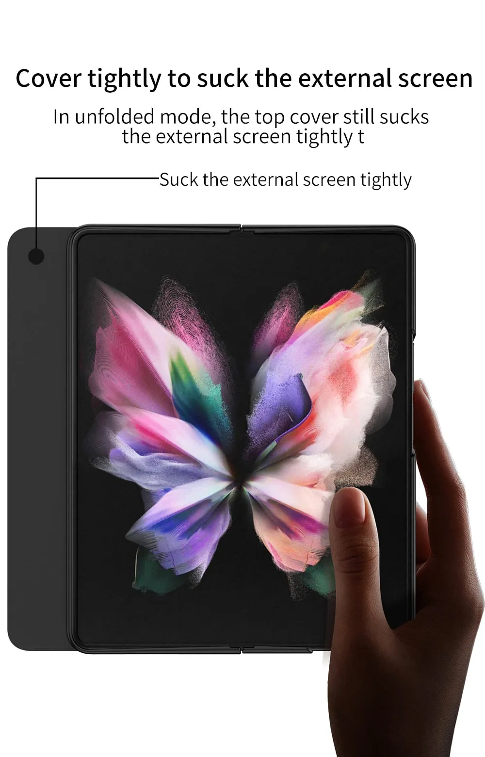 Samsung Galaxy Z Fold 3 Case With S Pen Holder Slot Leather and Tempered Glass Flip Stand Cover For Galaxy Z Fold 3