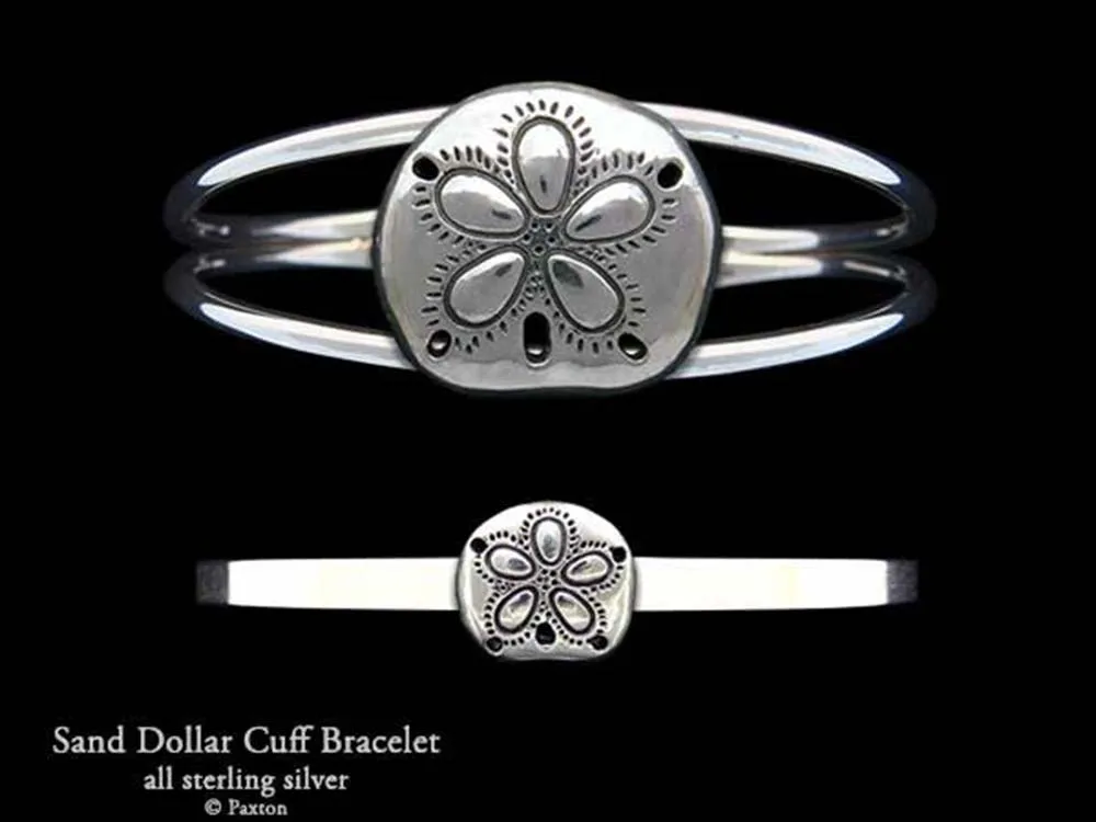 Sand Dollar Cuff Bracelet Sterling Silver