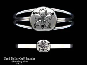 Sand Dollar Cuff Bracelet Sterling Silver