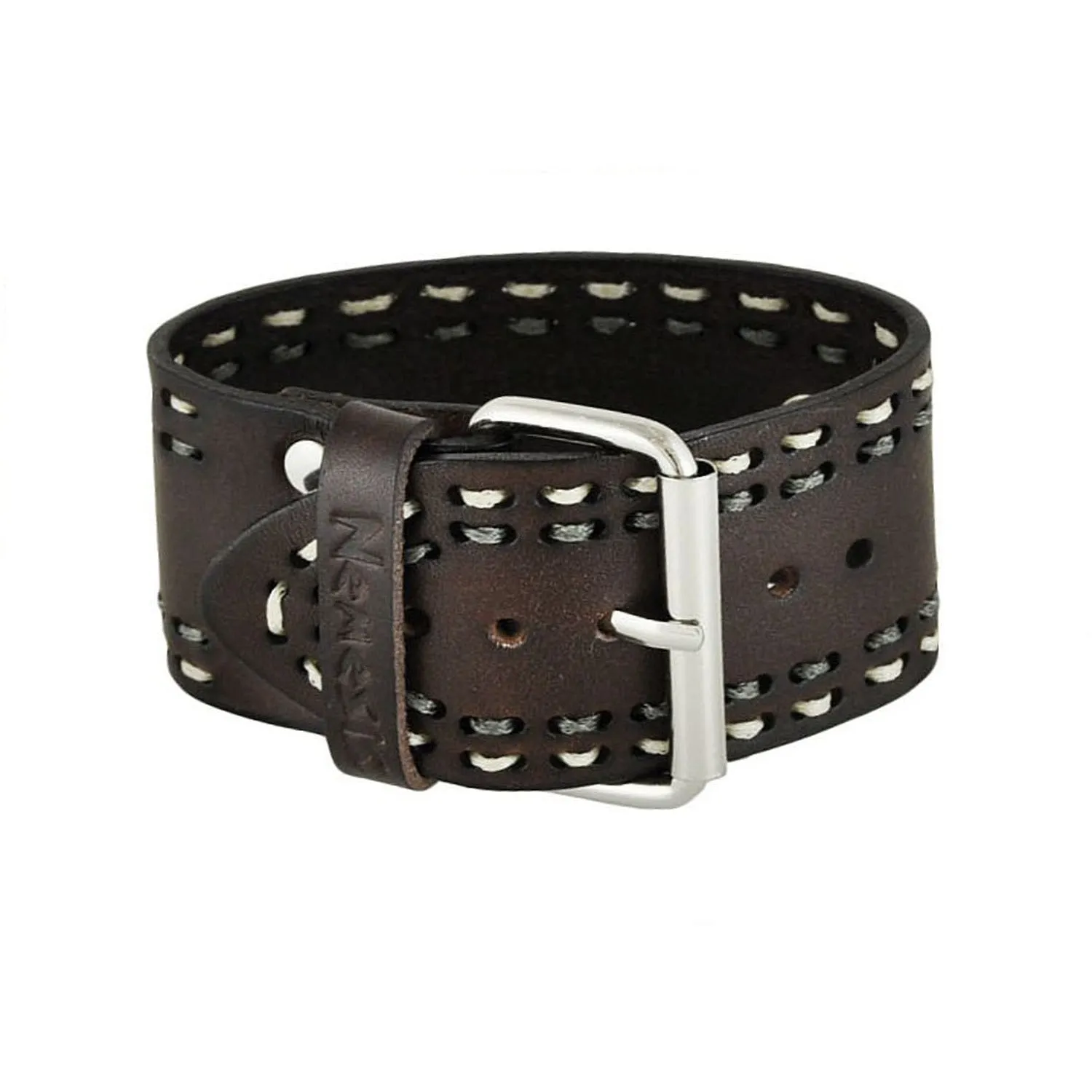 Sapphire Crystal Brown Leather Watch with Dark Brown Leather