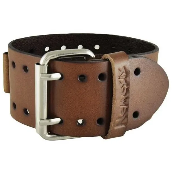 Sapphire Crystal White Watch with Perforated Khaki Leather Cuff