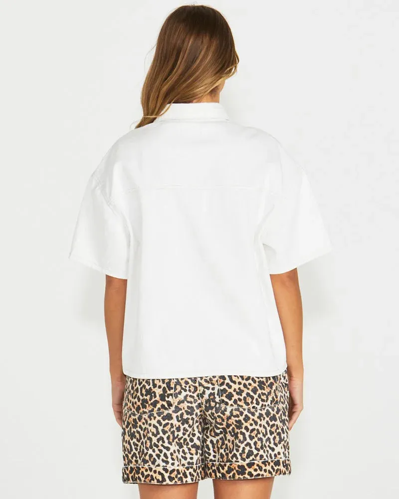 Sass Clothing - Wyatt Denim Shirt - White