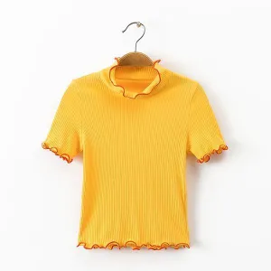 Scallop Turtleneck T-Shirt