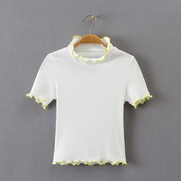 Scallop Turtleneck T-Shirt